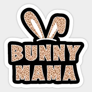 Happy Easter Day Leopard Bunny Ears Easter Bunny Mama Sticker
